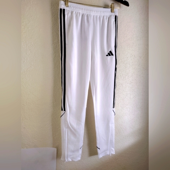Adidas Boys White Slim Fit Tapered Pants Football - Picture 3 of 8
